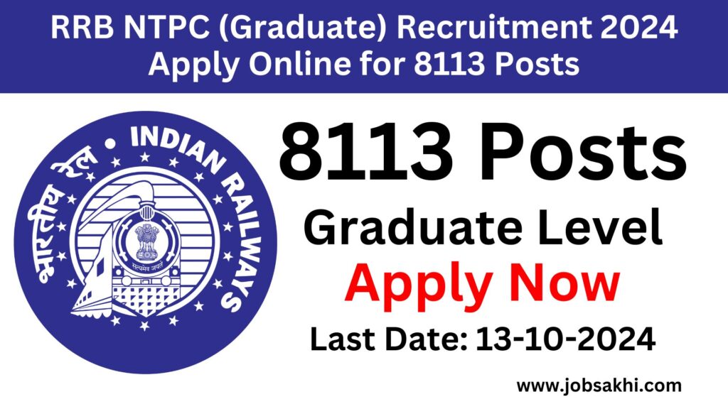 RRB NTPC (Graduate) Recruitment 2024 – Apply Online for 8113 Posts